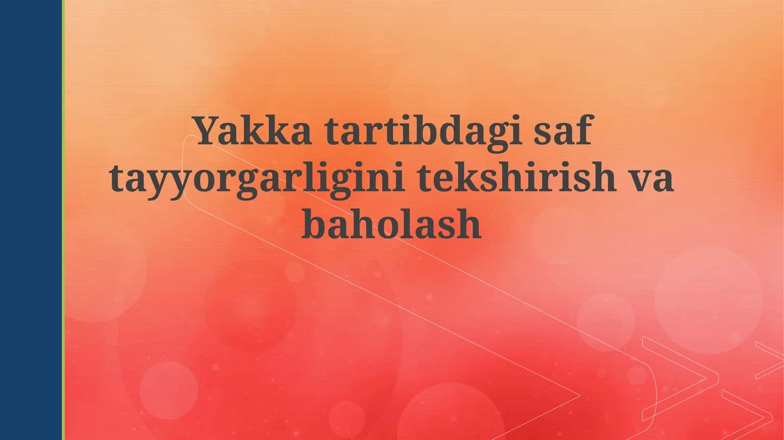Shaxsiy jangovar shaylik tayyorgarligi 1