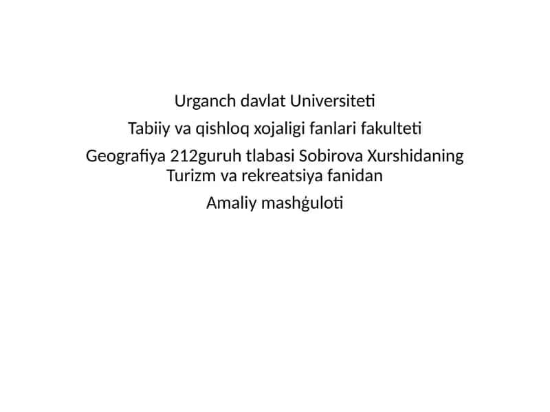 Urganch davlat Universiteti 1