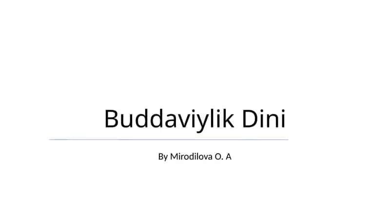 Buddaviylik Dini 1