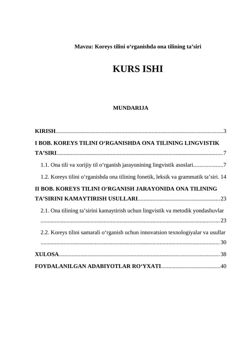 Koreys tilini o‘rganishda ona tilining ta’siri 1