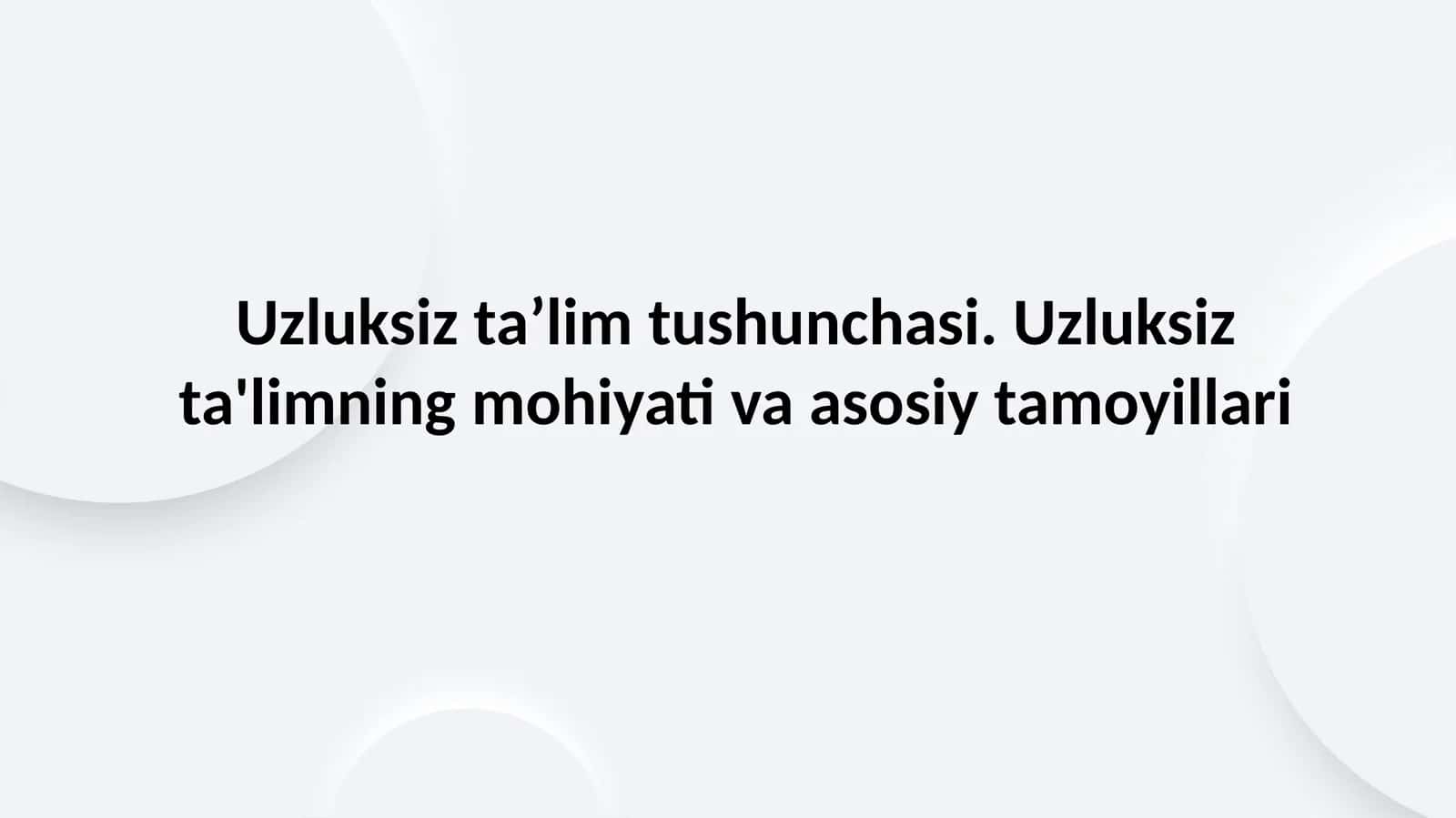 Uzluksiz ta'lim 1