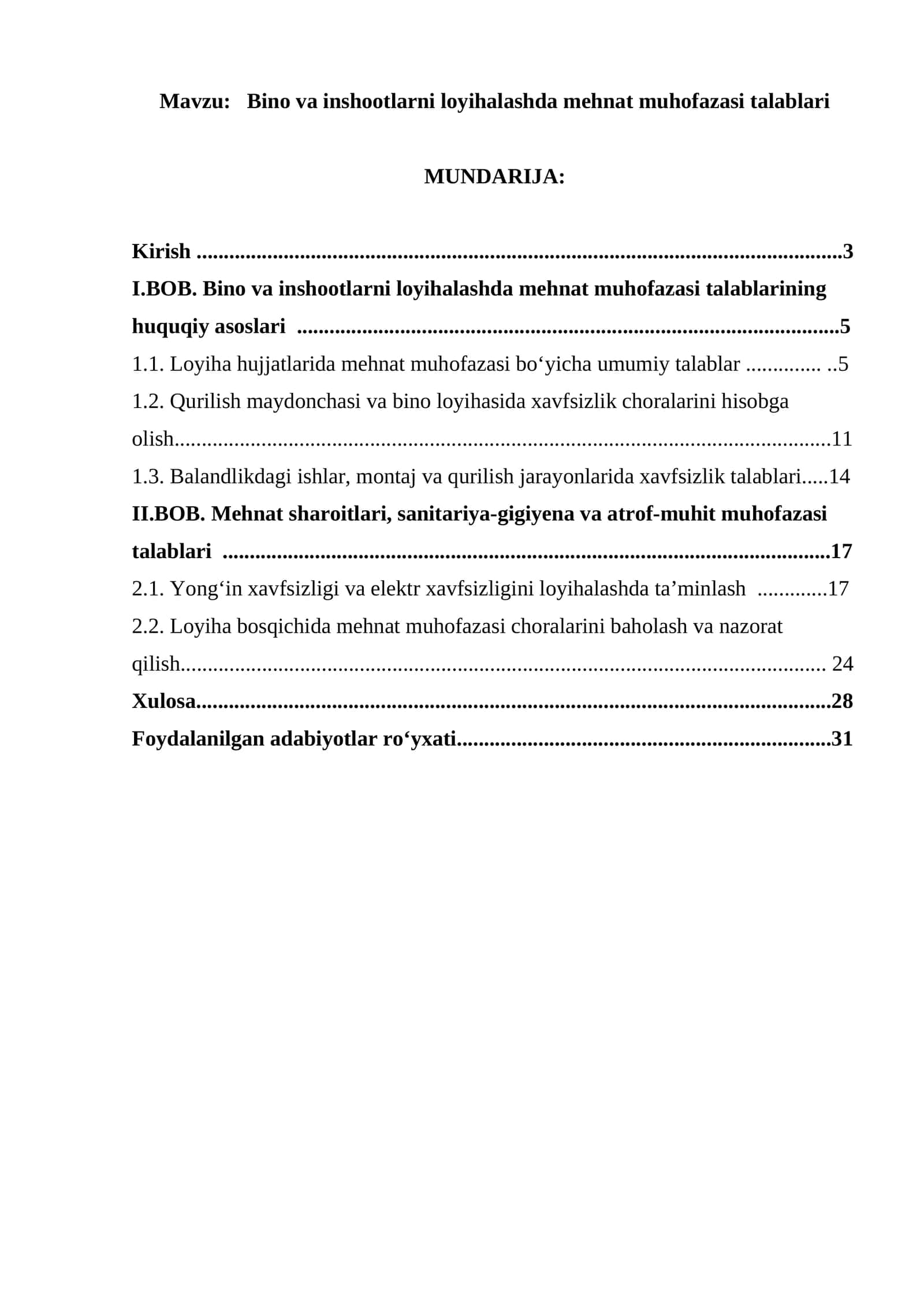 Bino va inshootlarni loyihalashda mehnat muhofazasi talablari 1