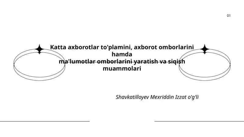 Katta axborotlar to'plami 1