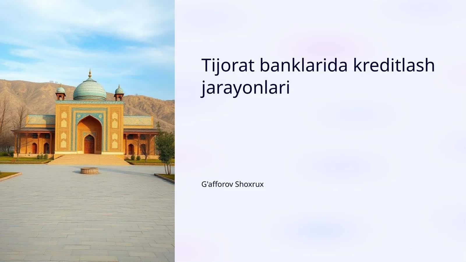 Tijorat banklarida kreditlash jarayonlari 1