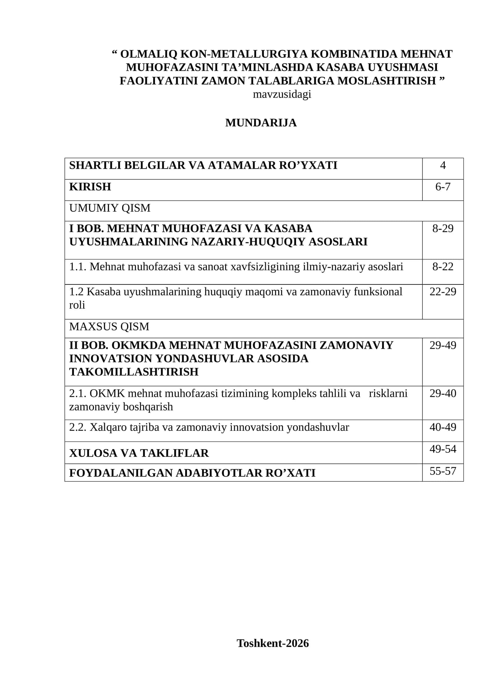 BMI. Hayot faoliyti xavfsizligi fanidan 1