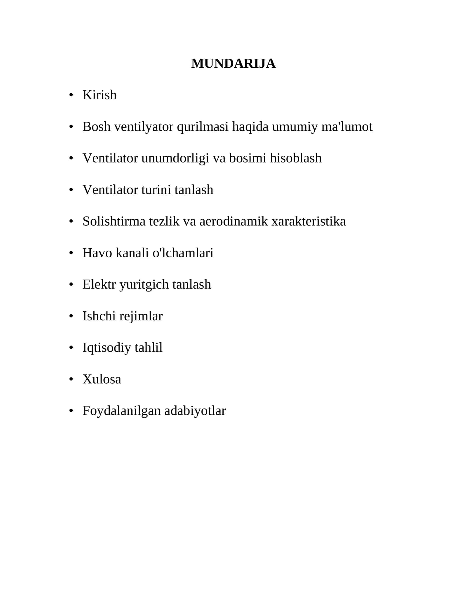 Bosh ventilyator qurilmasi haqida umumiy ma'lumot 1