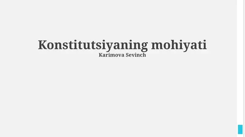 Konstitutsiyaning mohiyati 1