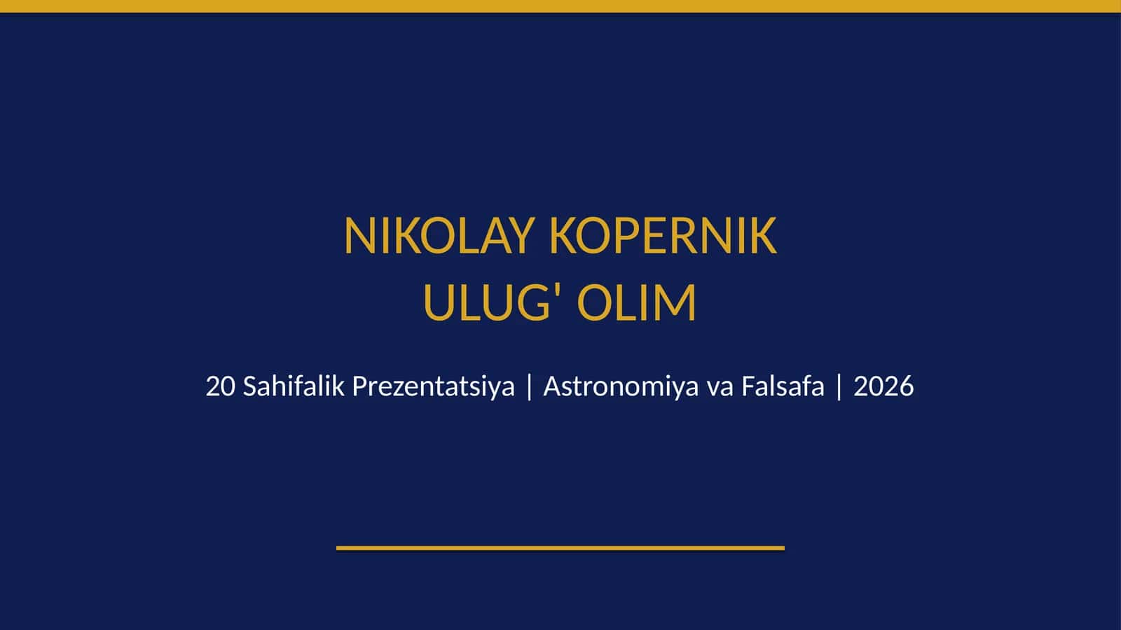 Nikolay Kopernik - ulugʻ olim 1