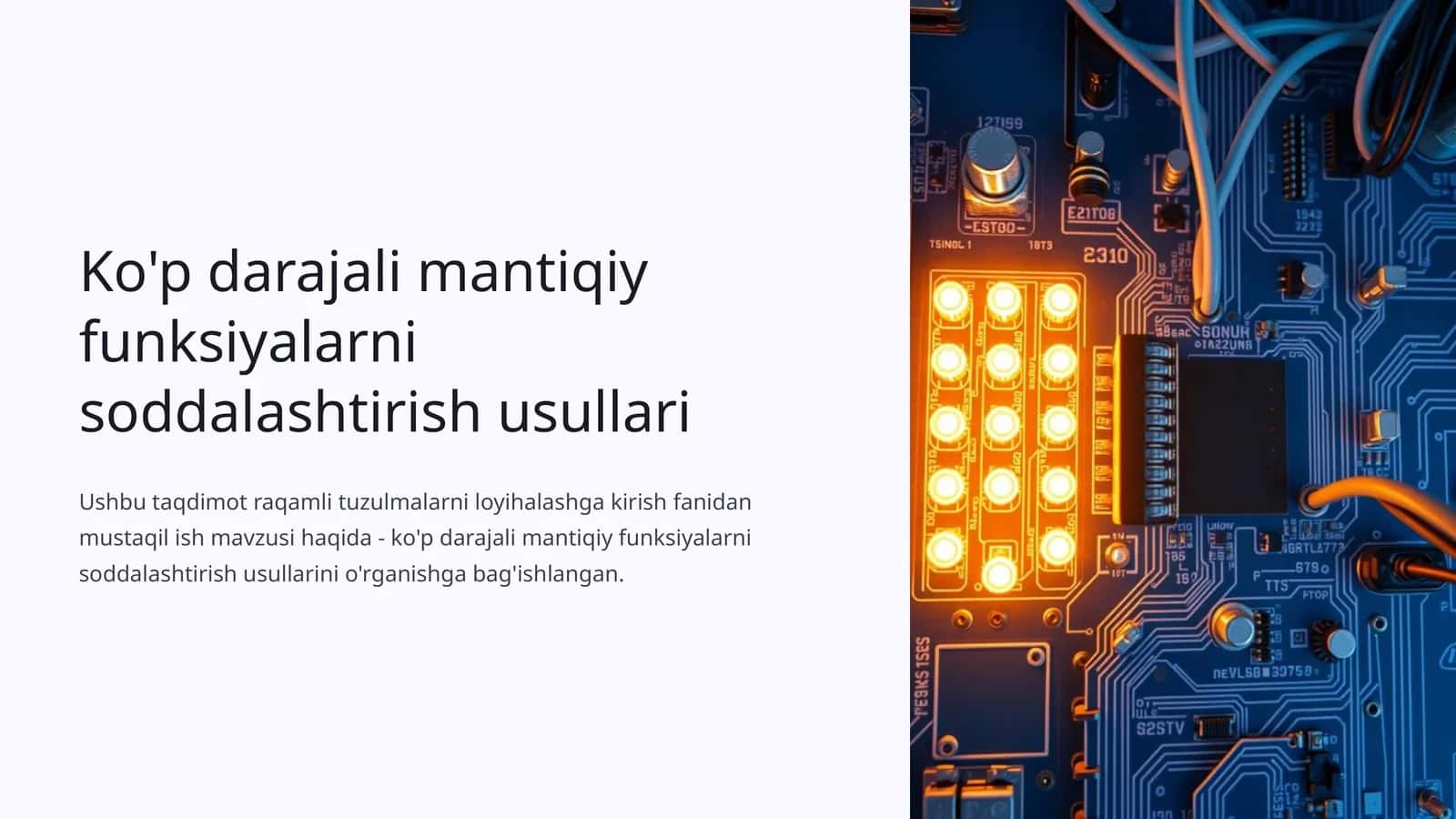 Ko'p darajali mantiqiy funksiyalarni soddalashtirish usullari 1