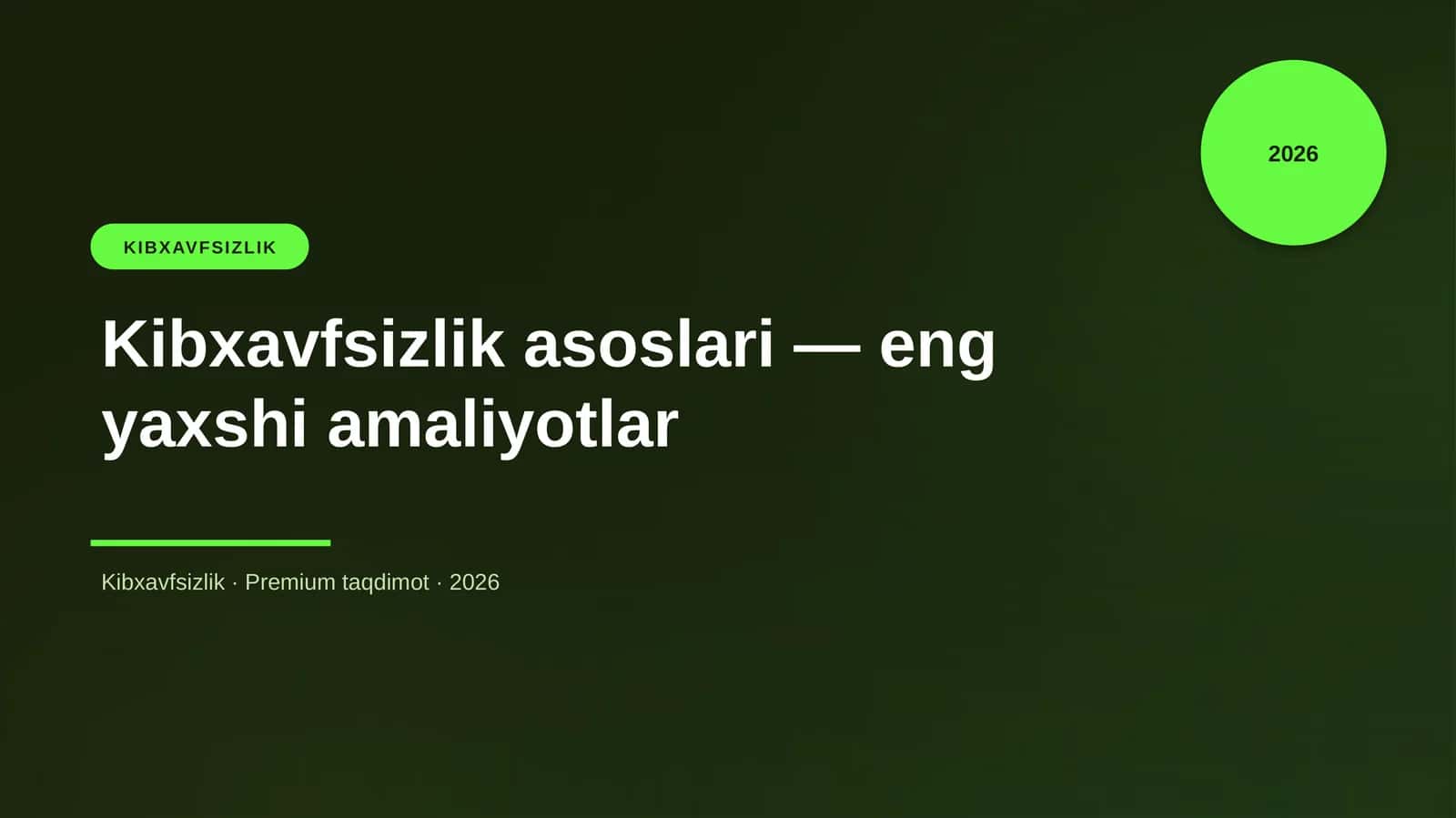 Kibxavfsizlik asoslari 1