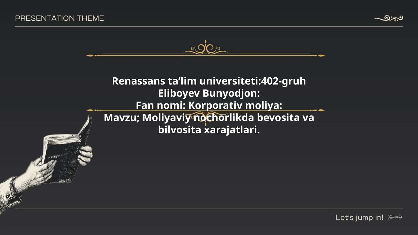 Korporativ moliya 1