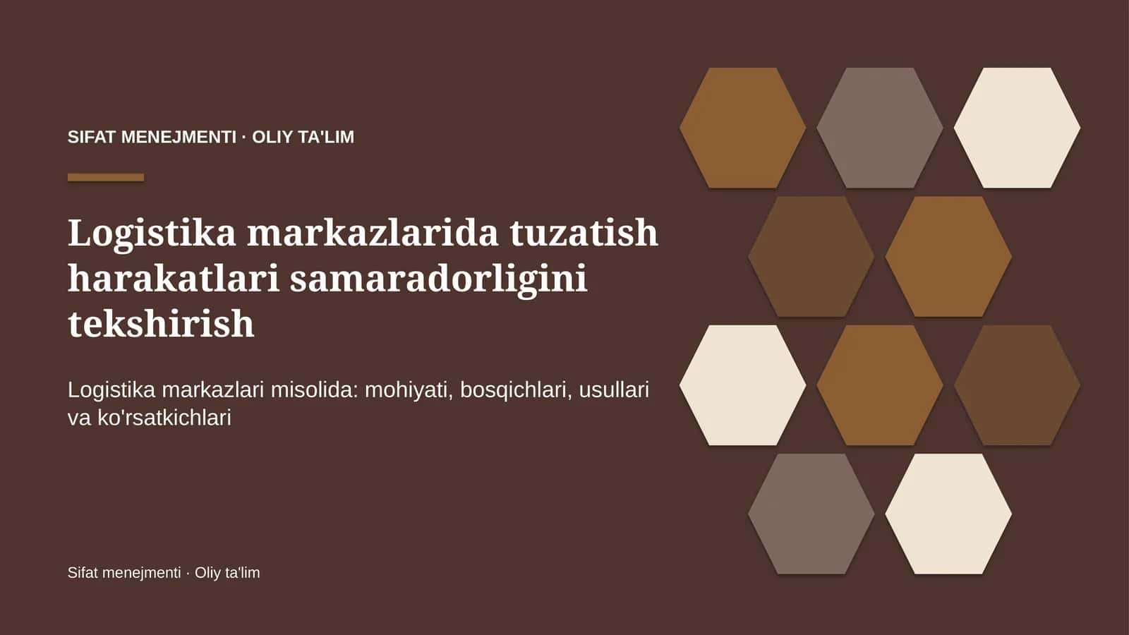 Logistika markazlarida tuzatish harakatlari samaradorligini tekshirish 1