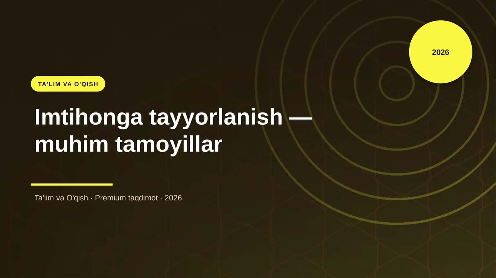 Imtihonga tayyorlanish — muhim tamoyillar 1