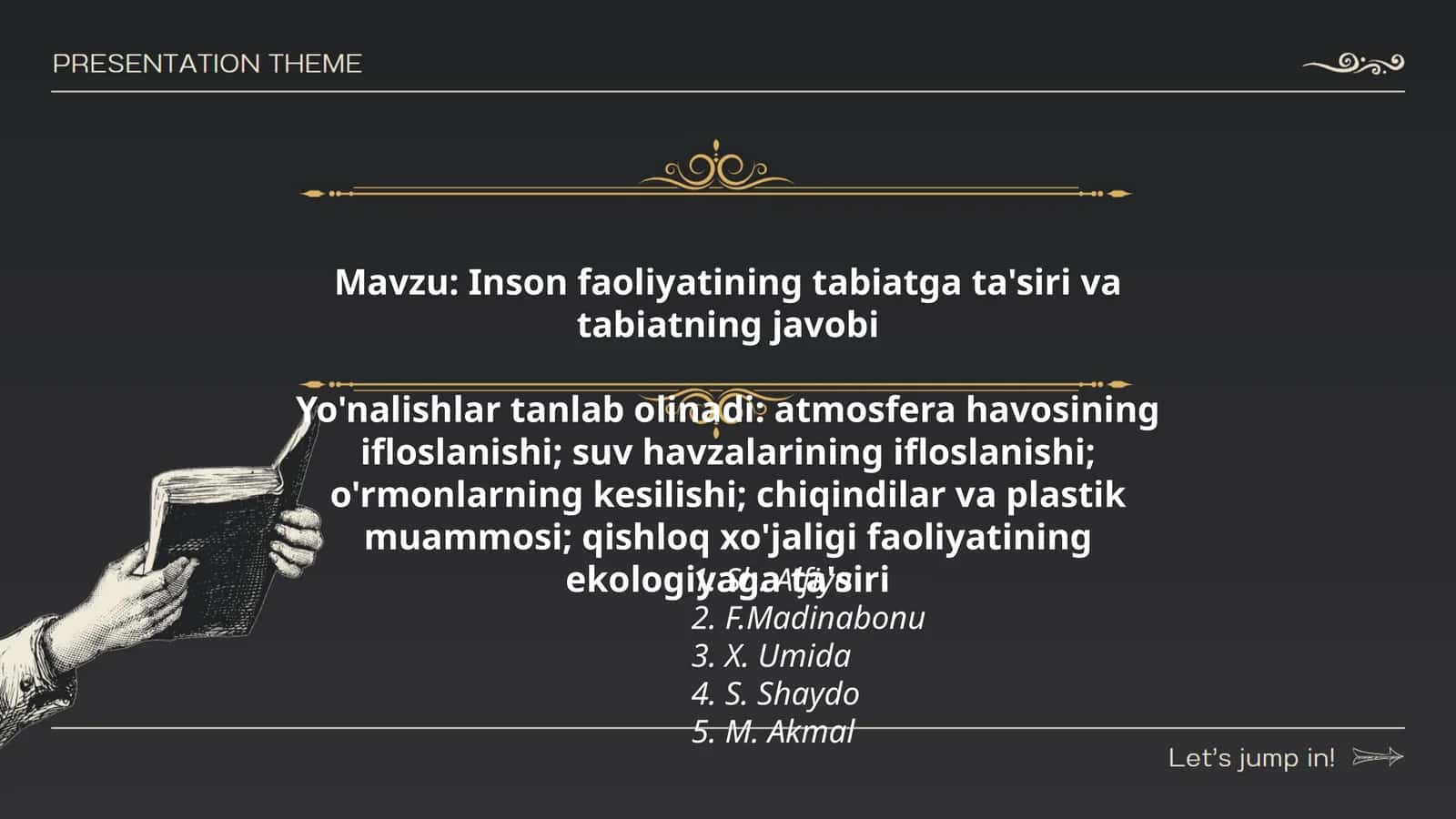 Inson faoliyatining tabiatga ta'siri va tabiatning javobi 1