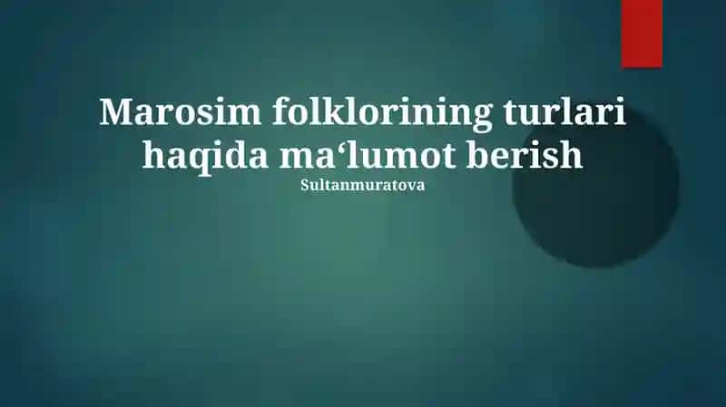 Marosim folklori turlari