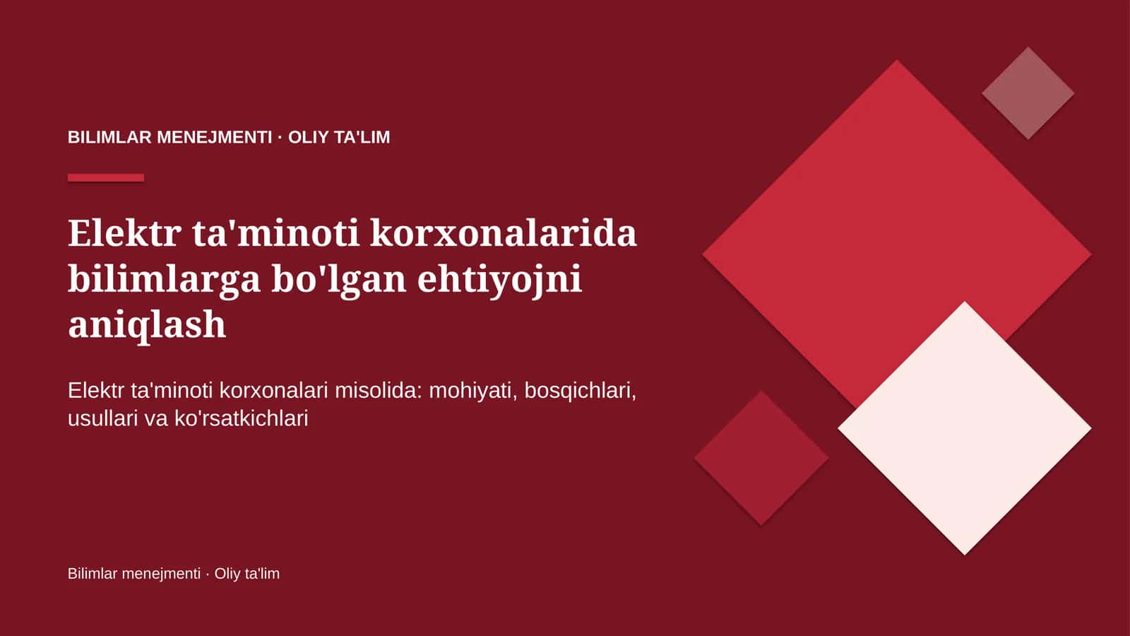 elektr ta'minoti korxonalarida bilimlarga bo'lgan ehtiyojni aniqlash 9383 1