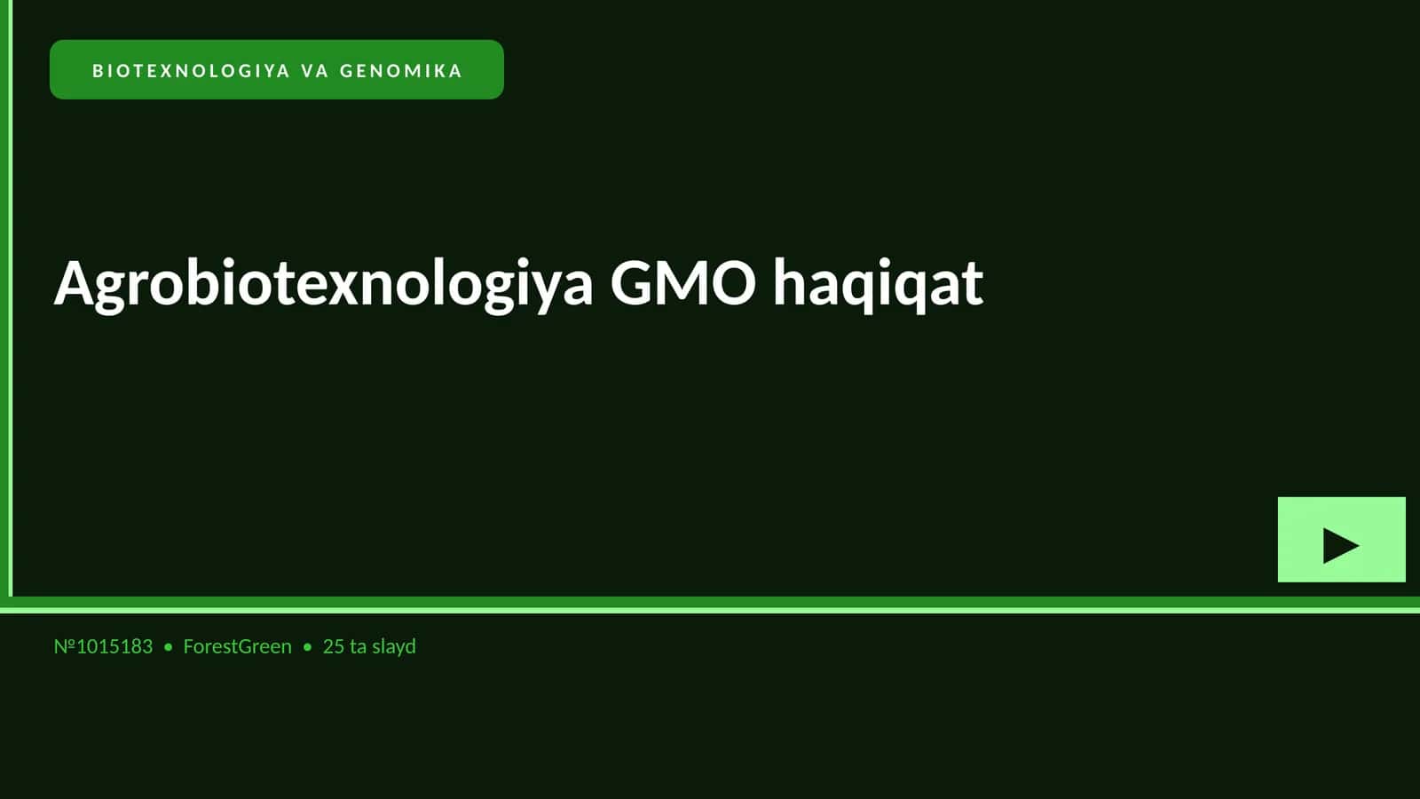Agrobiotexnologiya GMO haqiqat 1