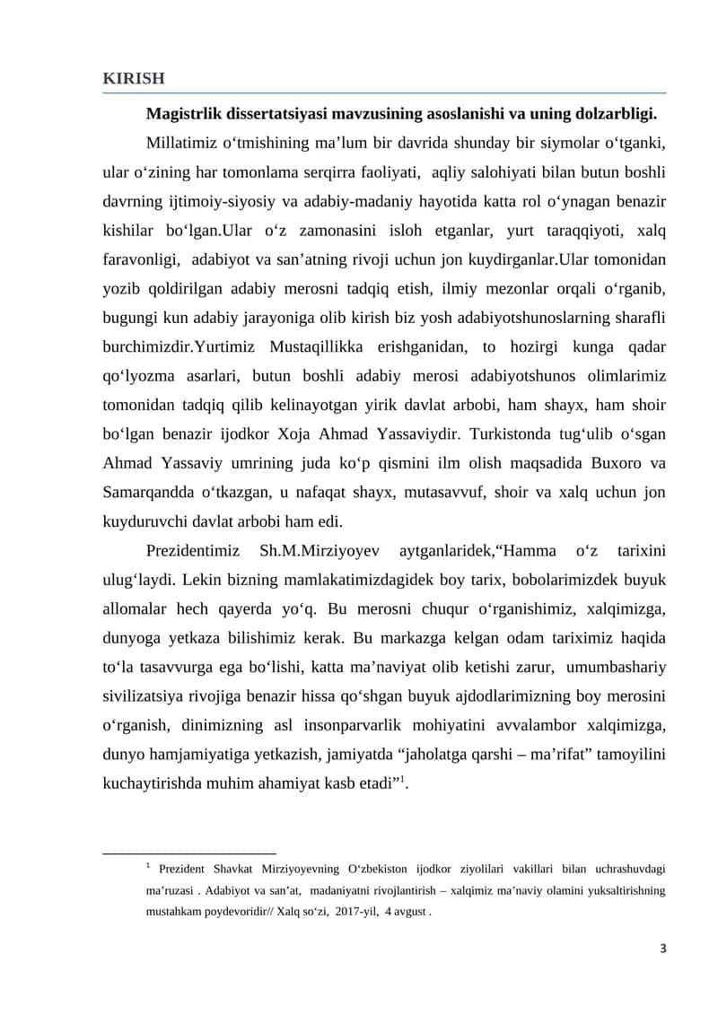 Magistrlik dissertatsiyasi mavzusining asoslanishi va uning dolzarbligi 1