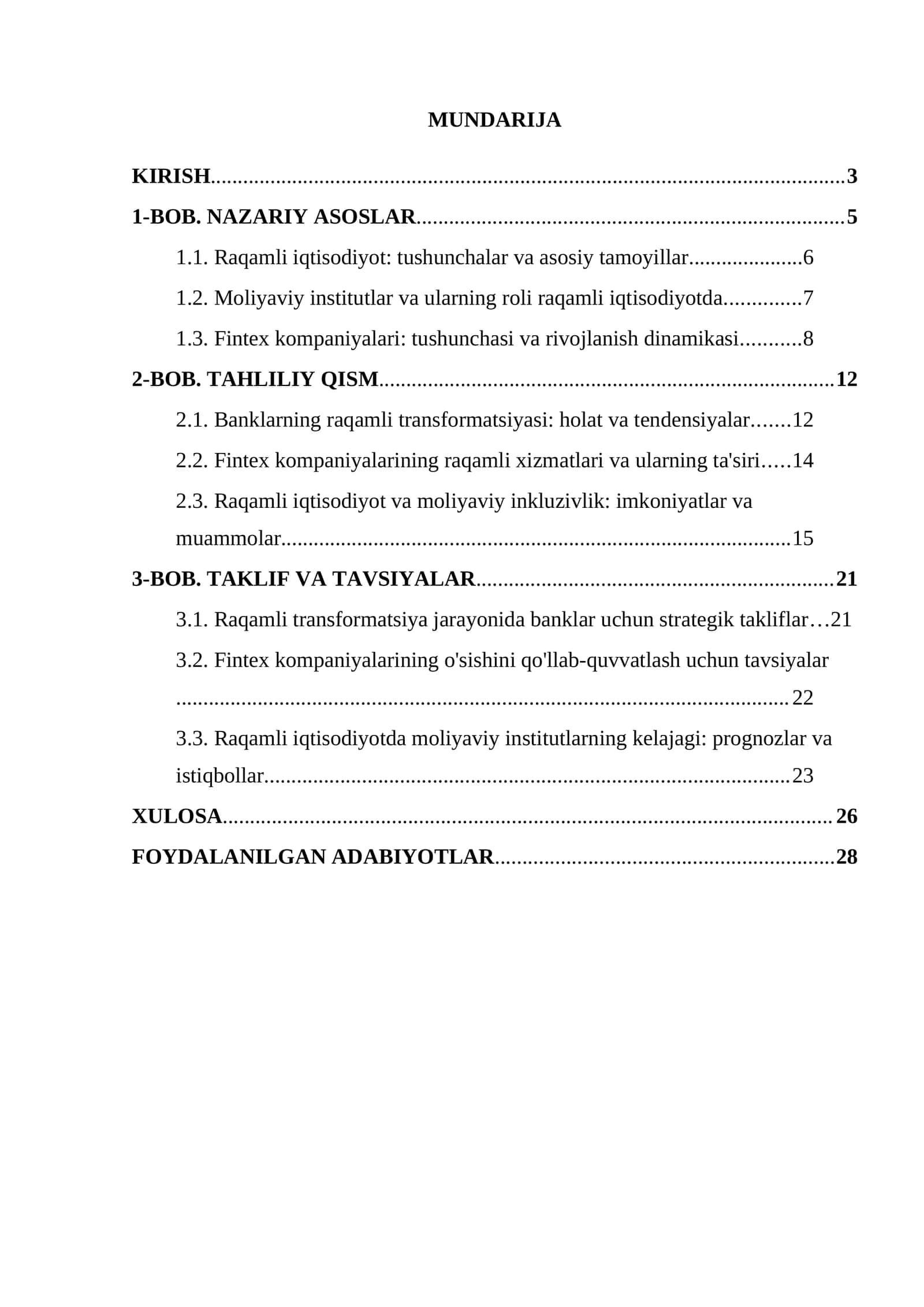 Raqamli iqtisodiyotda moliyaviy institutlar va fintex kompaniyalari 1