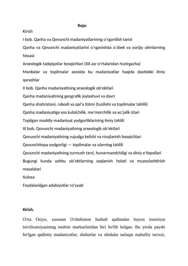 Qanha va Qovunchi madaniyatlarining o‘rganilish tarixi 1