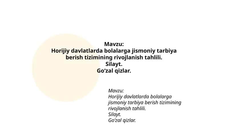 Horijiy davlatlarda bolalarga jismoniy tarbiya berish tizimining rivojlanish tahlili. 1