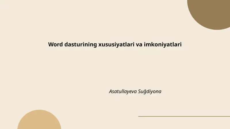 Word dasturi 1
