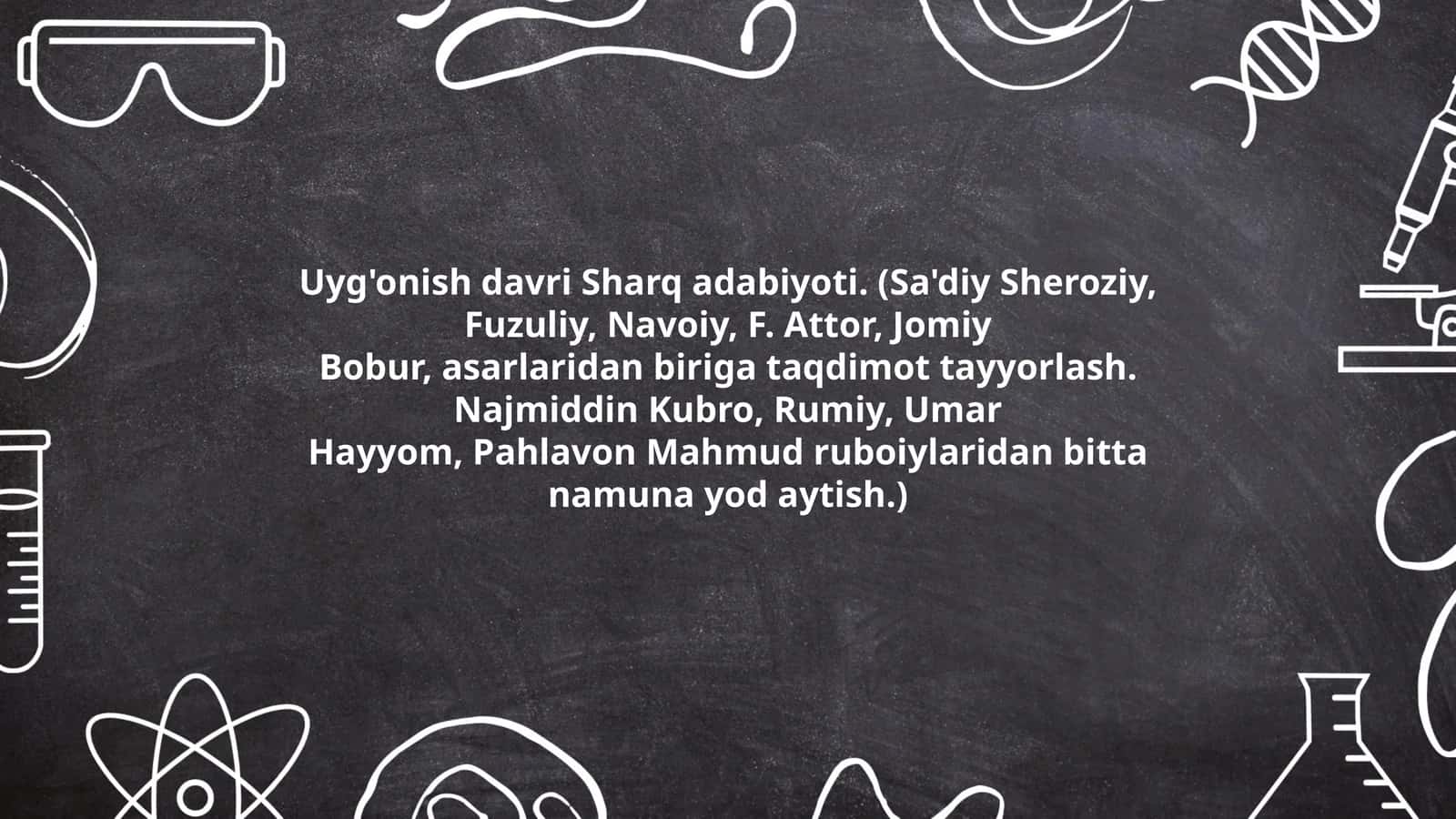 Uyg'onish davri Sharq adabiyoti 1