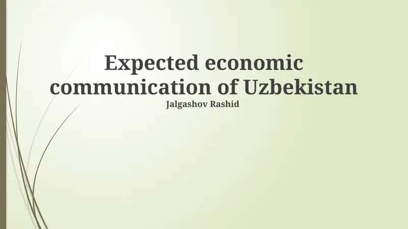 Expected economic communication of Uzbekistan 1