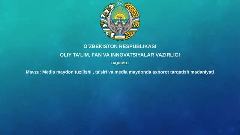 Ommaviy axborot vositalari sohasi 1