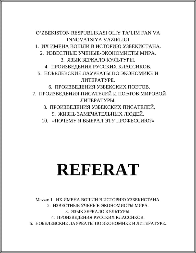 O'ZBEKISTON RESPUBLIKASI OLIY TA’LIM FAN VA INNOVATSIYA VAZIRLIGI 1