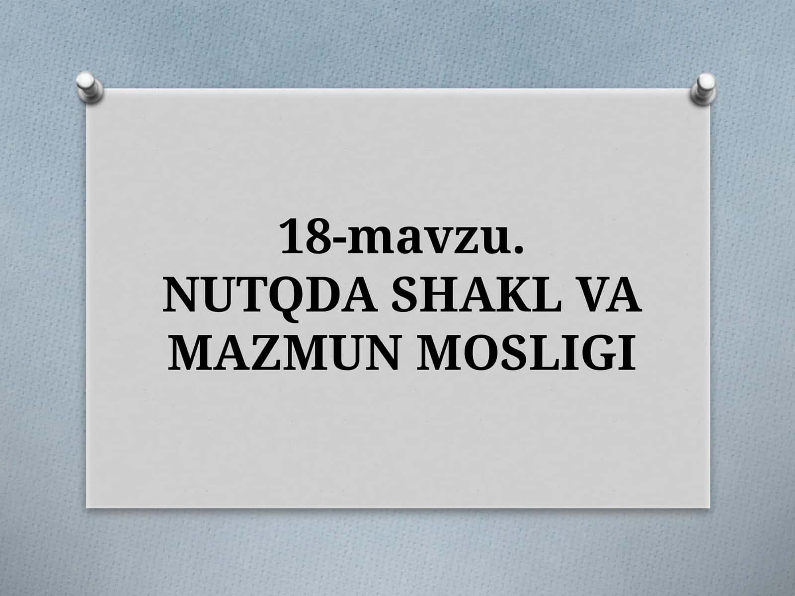 NUTQDASHAKL VA MAZMUN MOSLIGI 1