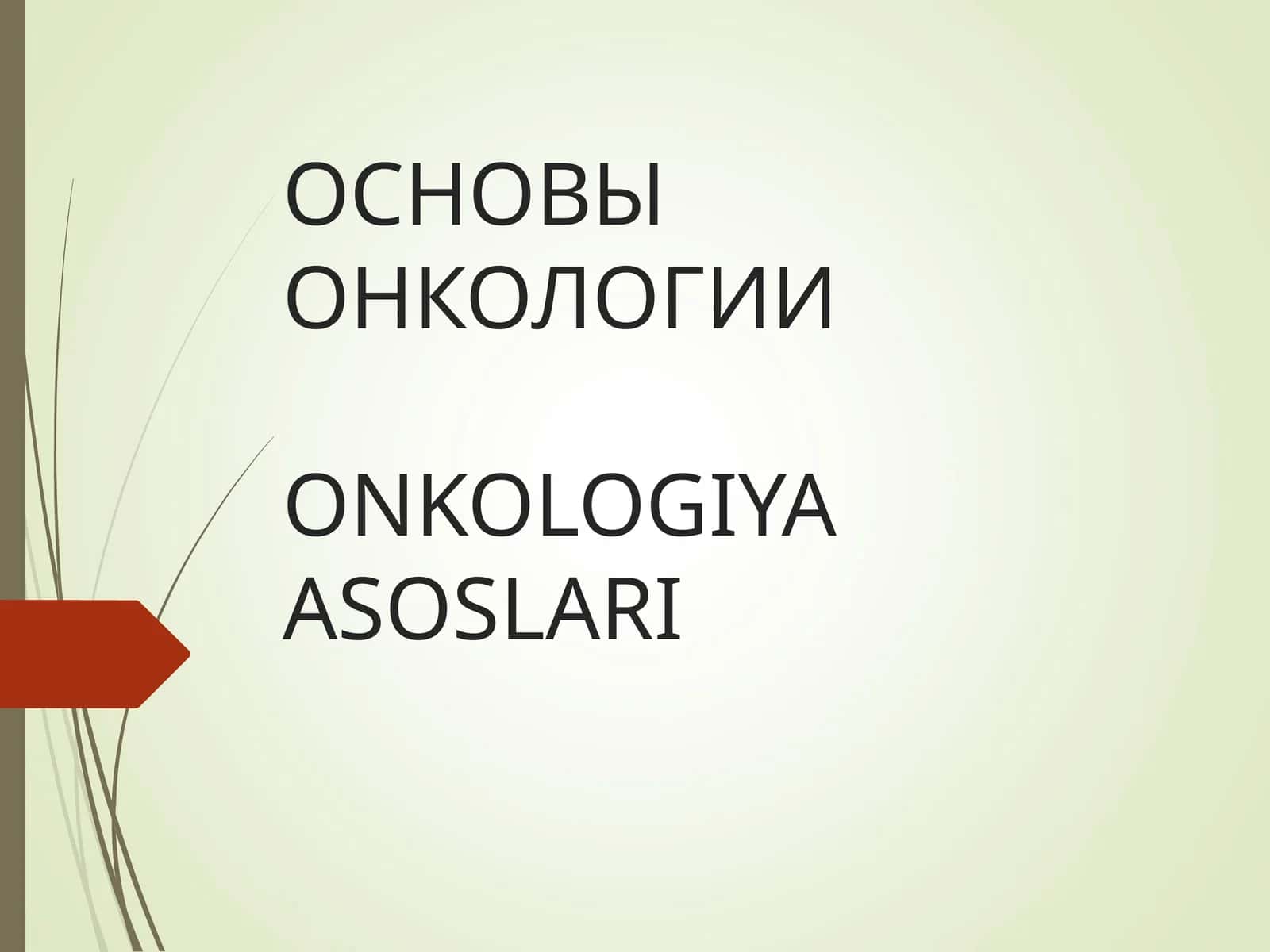 ОСНОВЫ ОНКОЛОГИИONKOLOGIYA ASOSLARI 1