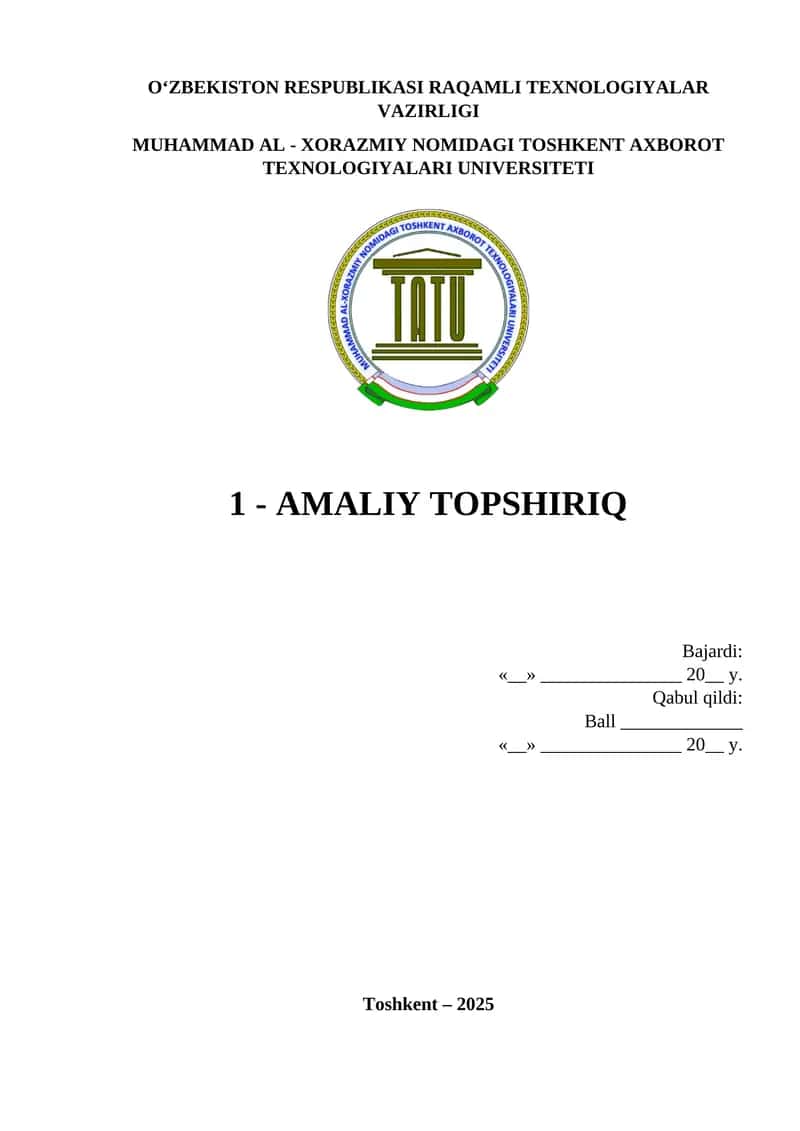 AMALIY TOPSHIRIQ Axborot qidiruv tizimlarida hujjatlarni tartiblash, Parametrik va zona indekslari, vaznli zona reytingi 1