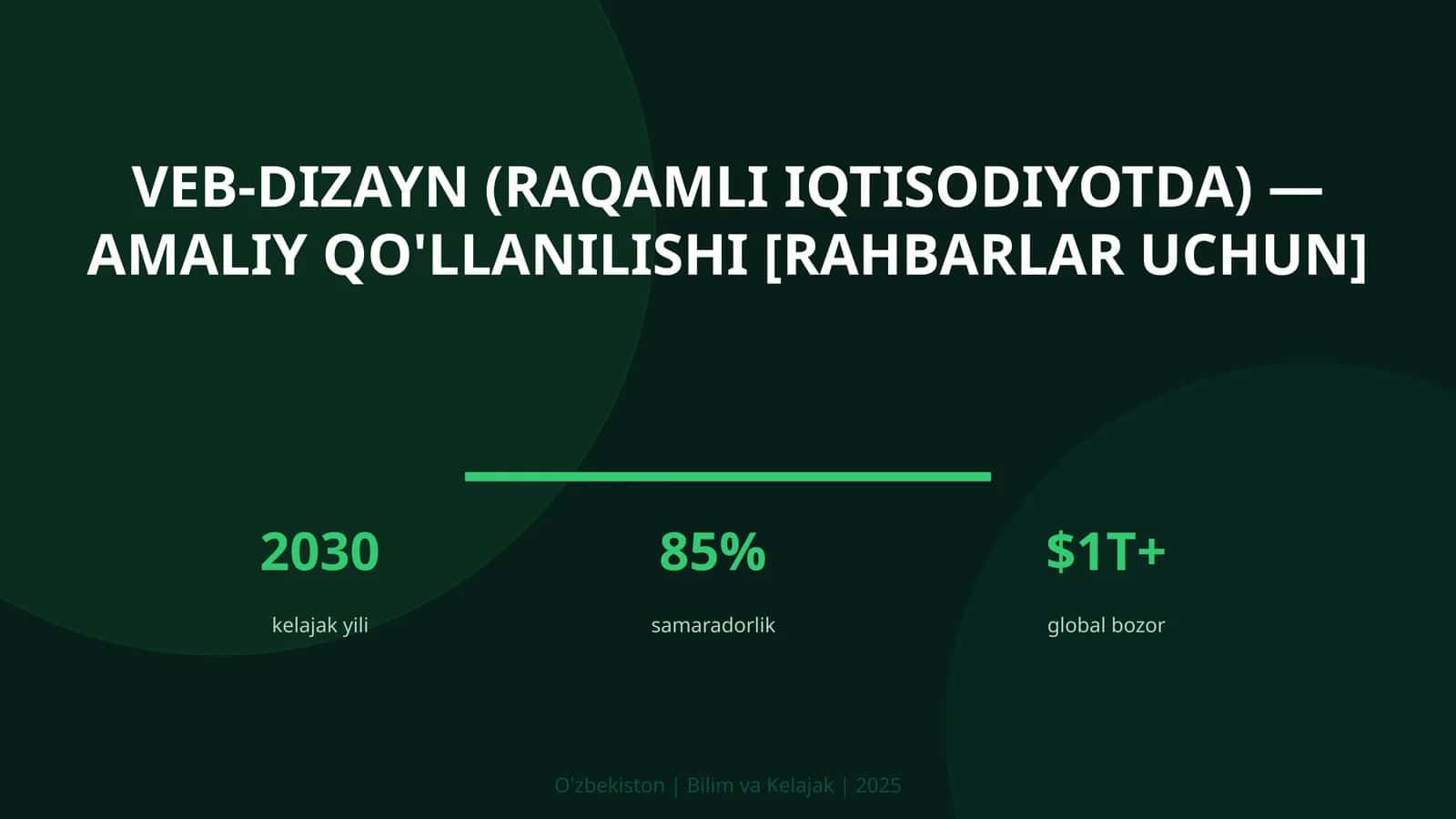 VEB-DIZAYN (RAQAMLI IQTISODIYOTDA) — AMALIY QO'LLANILISHI [RAHBARLAR UCHUN] 1