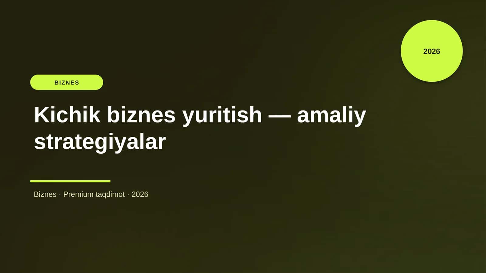 Kichik biznes yuritish — amaliy strategiyalar 1