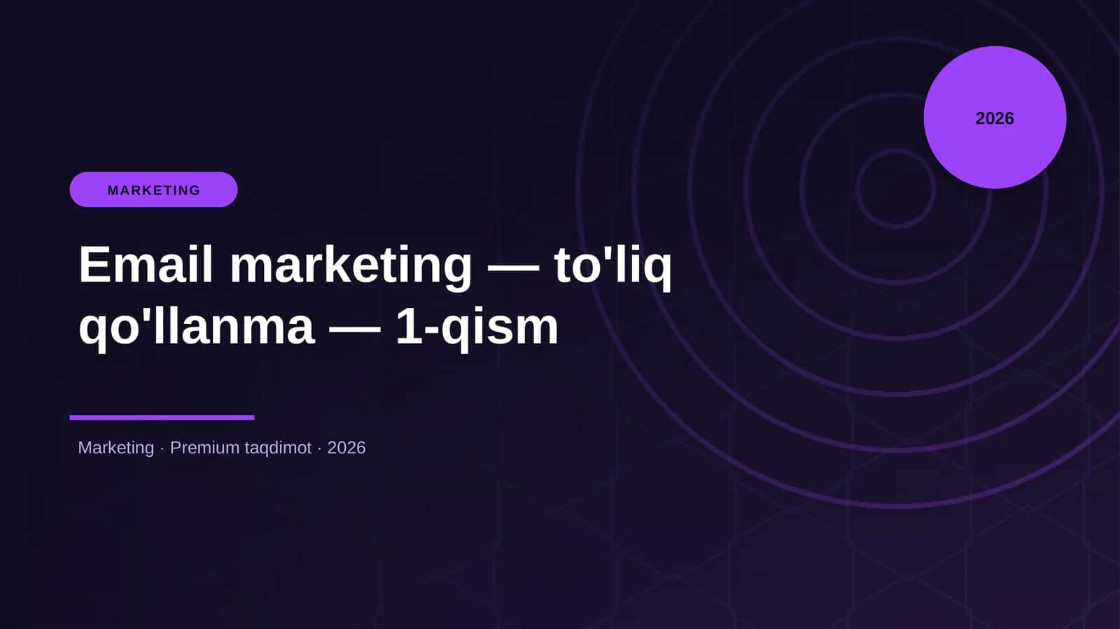Email marketing — to'liq qo'llanma — 1-qism 1