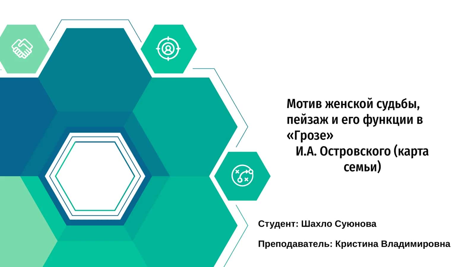 Мотив женской судьбы, пейзаж и его функции в «Грозе» И.А. Островского (карта семьи) 1