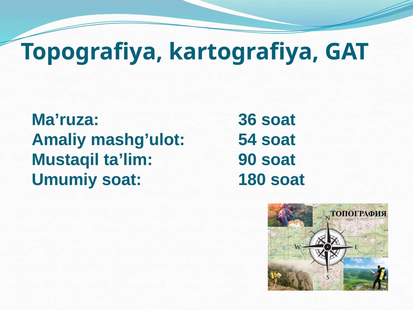 Topografiya, kartografiya, GAT 1