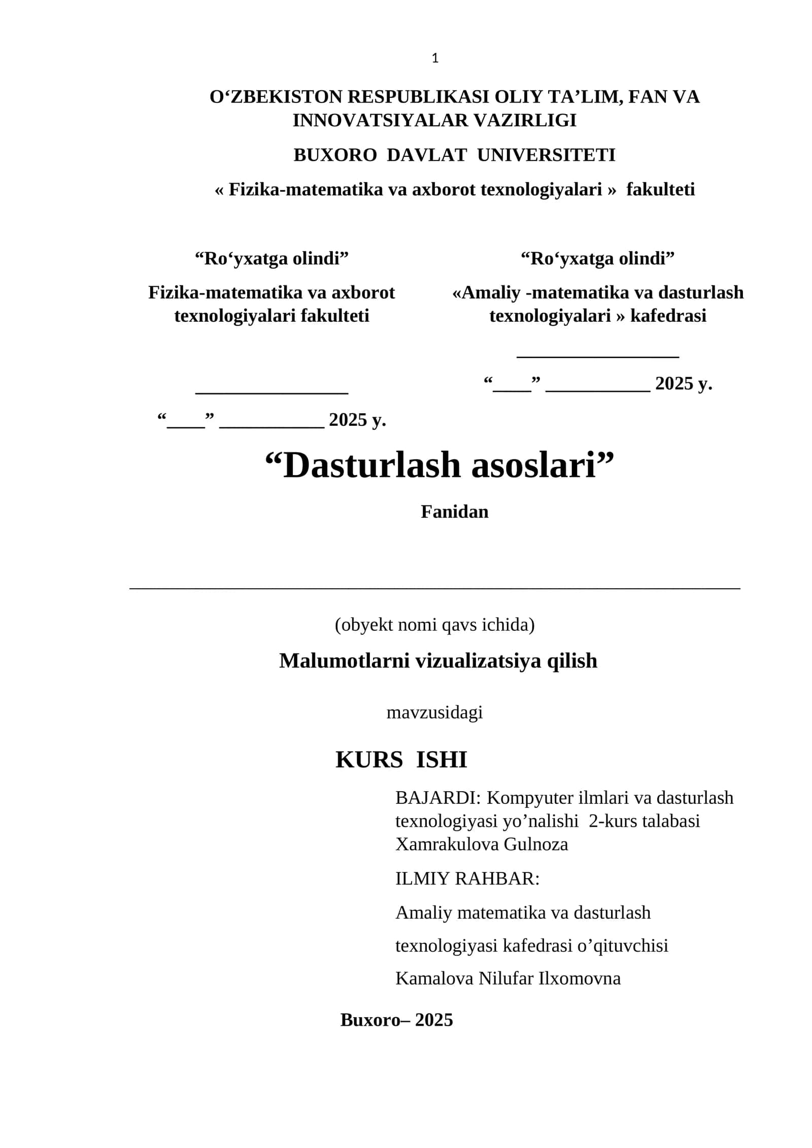 Ma'lumotlarni vizualizatsiya qilish dasturi yaratish 1