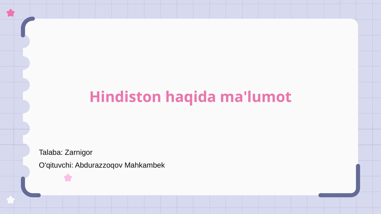 Hindiston haqida ma'lumot 1