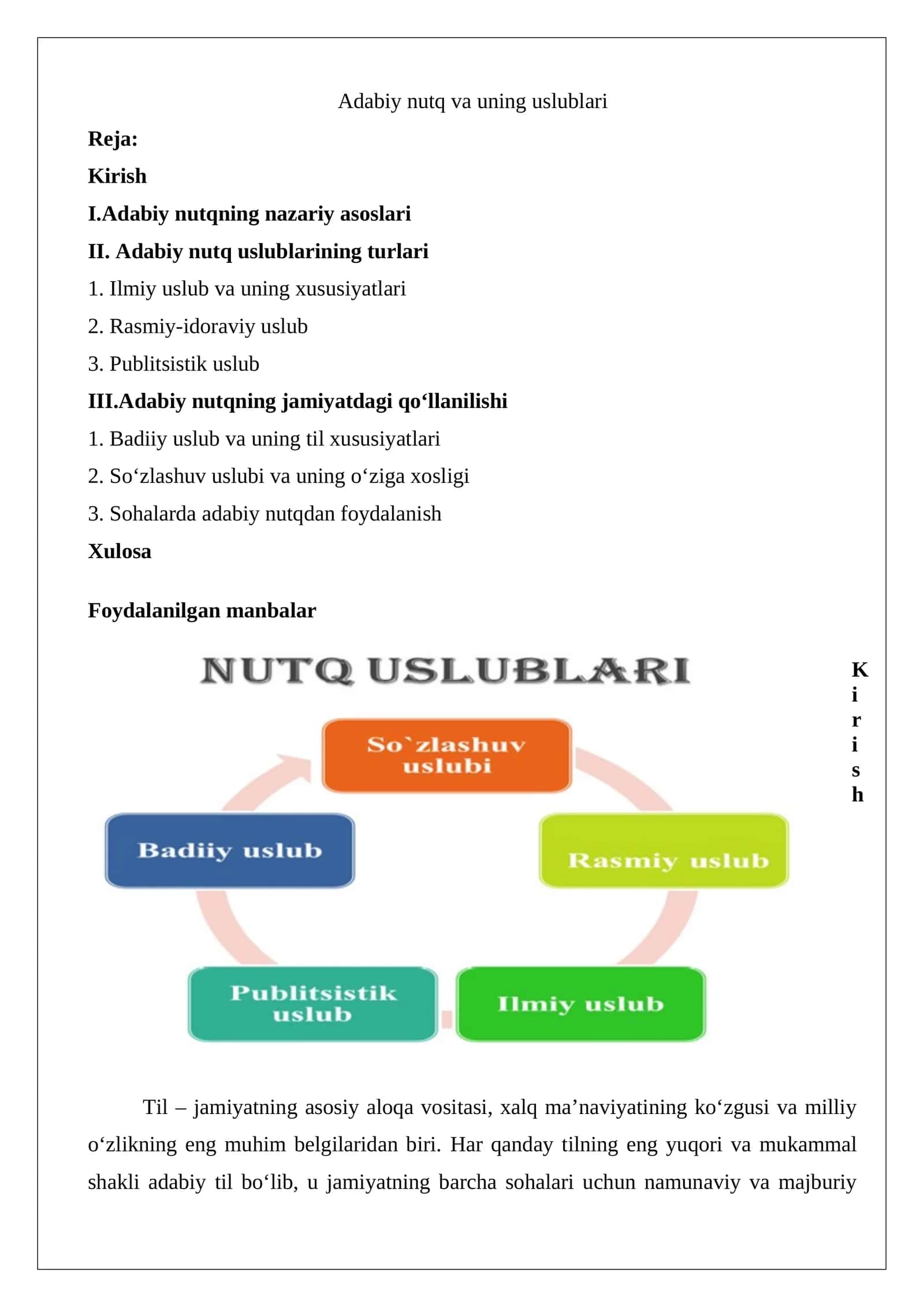 Adabiy nutq va uning uslublari 1