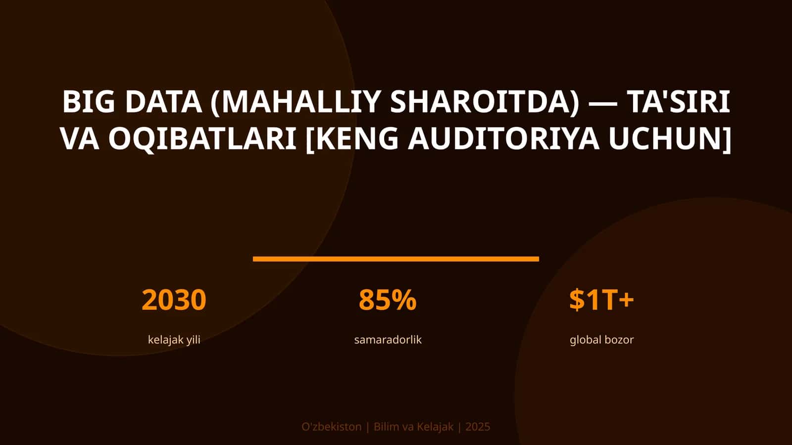 BIG DATA (MAHALLIY SHAROITDA) — TA'SIRI VA OQIBATLARI [KENG AUDITORIYA UCHUN] 1