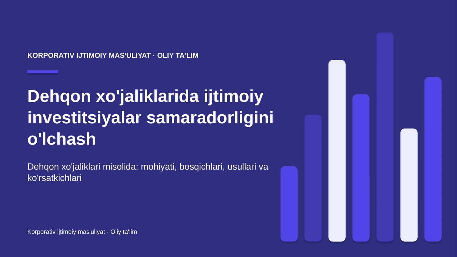 Korporativ Ijtimoiy Mas'uliyat · Oliy Ta'limg 1