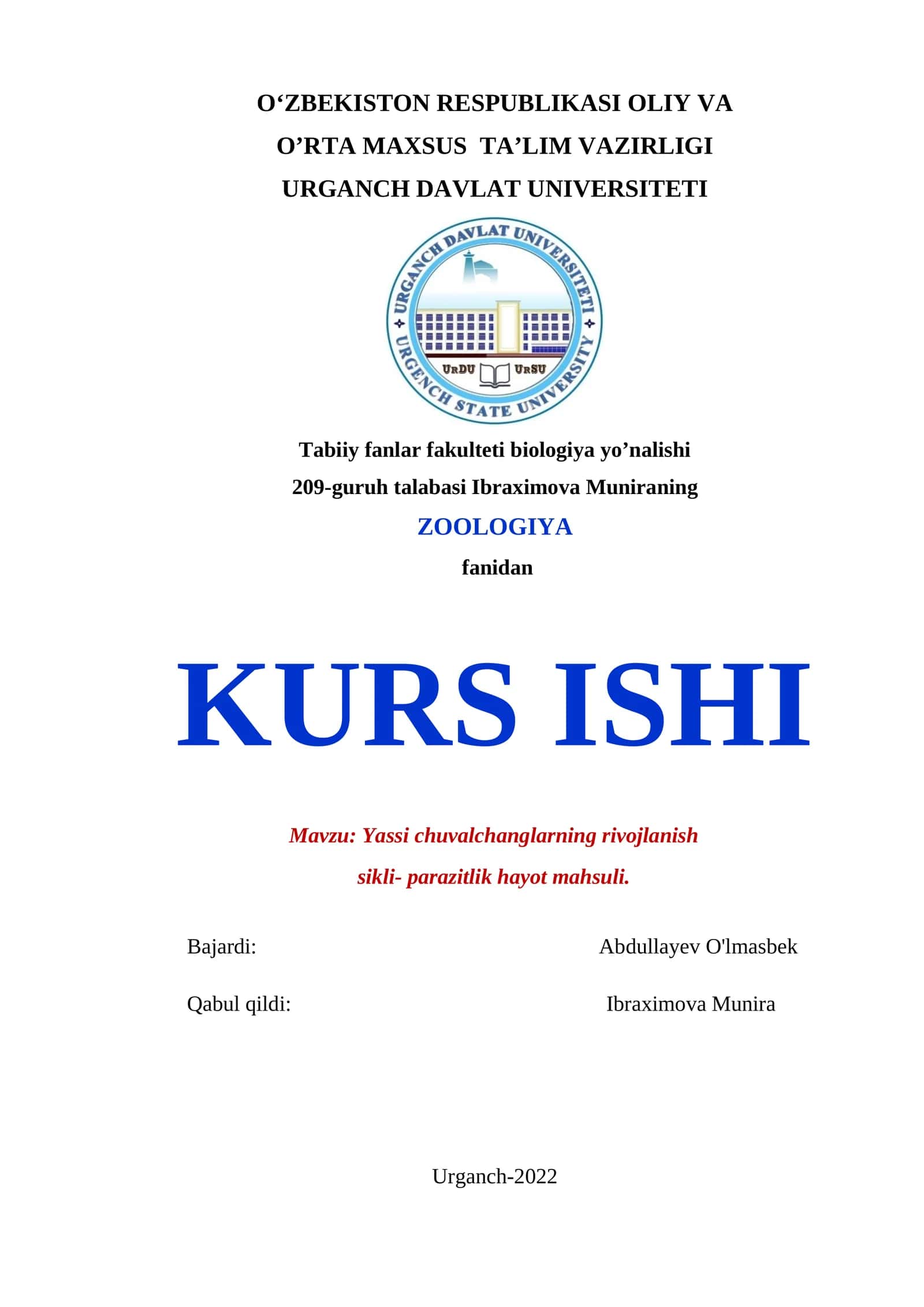 Yassi chuvalchanglarning rivojlanish sikli- parazitlik hayot mahsuli 1