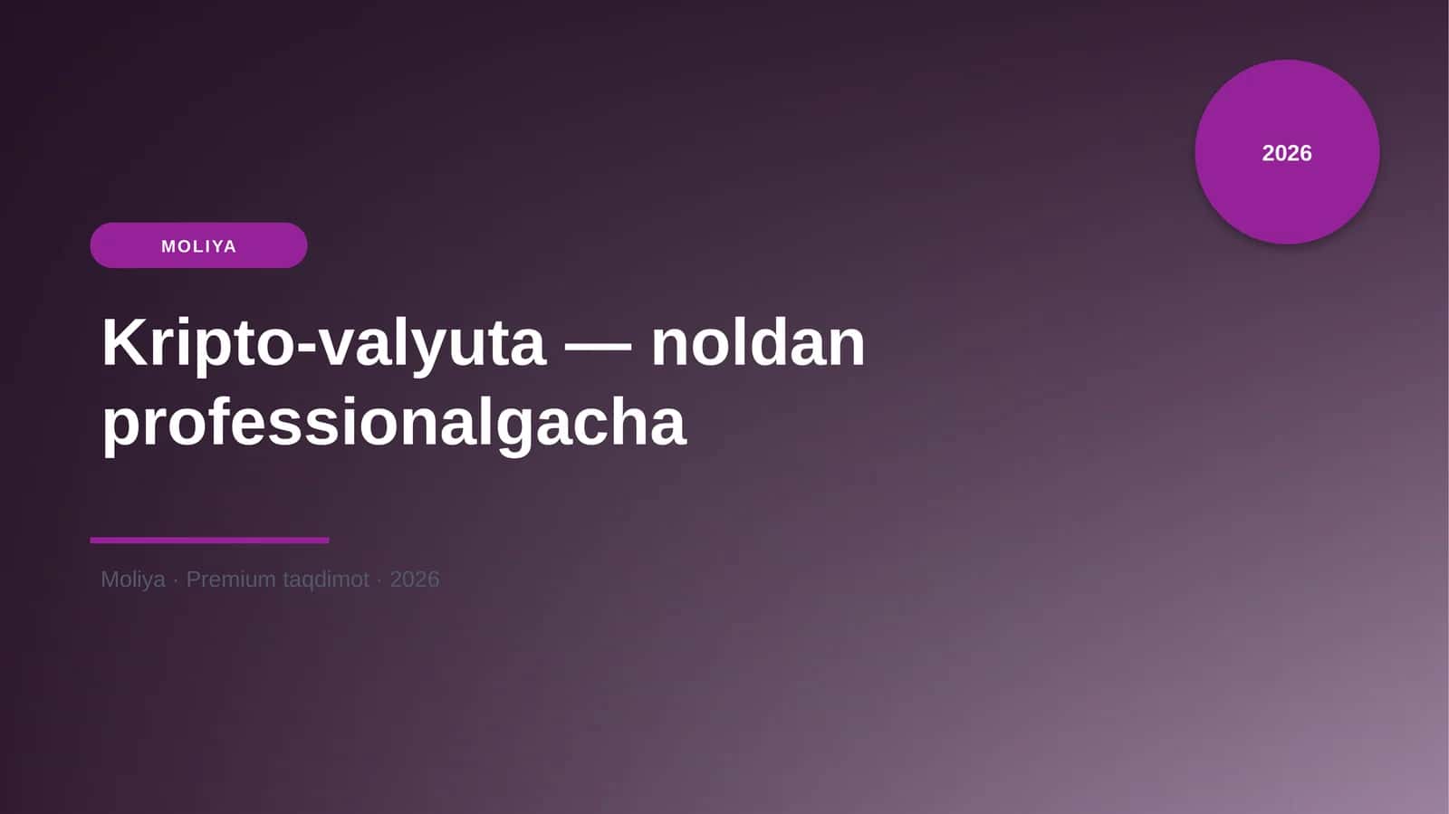 Kripto-valyuta — noldan professionalgacha 1