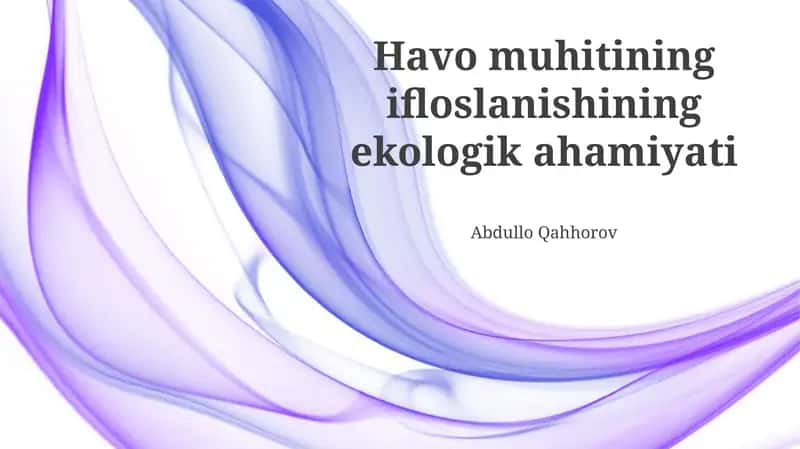 Havo muhitining ifloslanishining ekologik ahamiyati 1