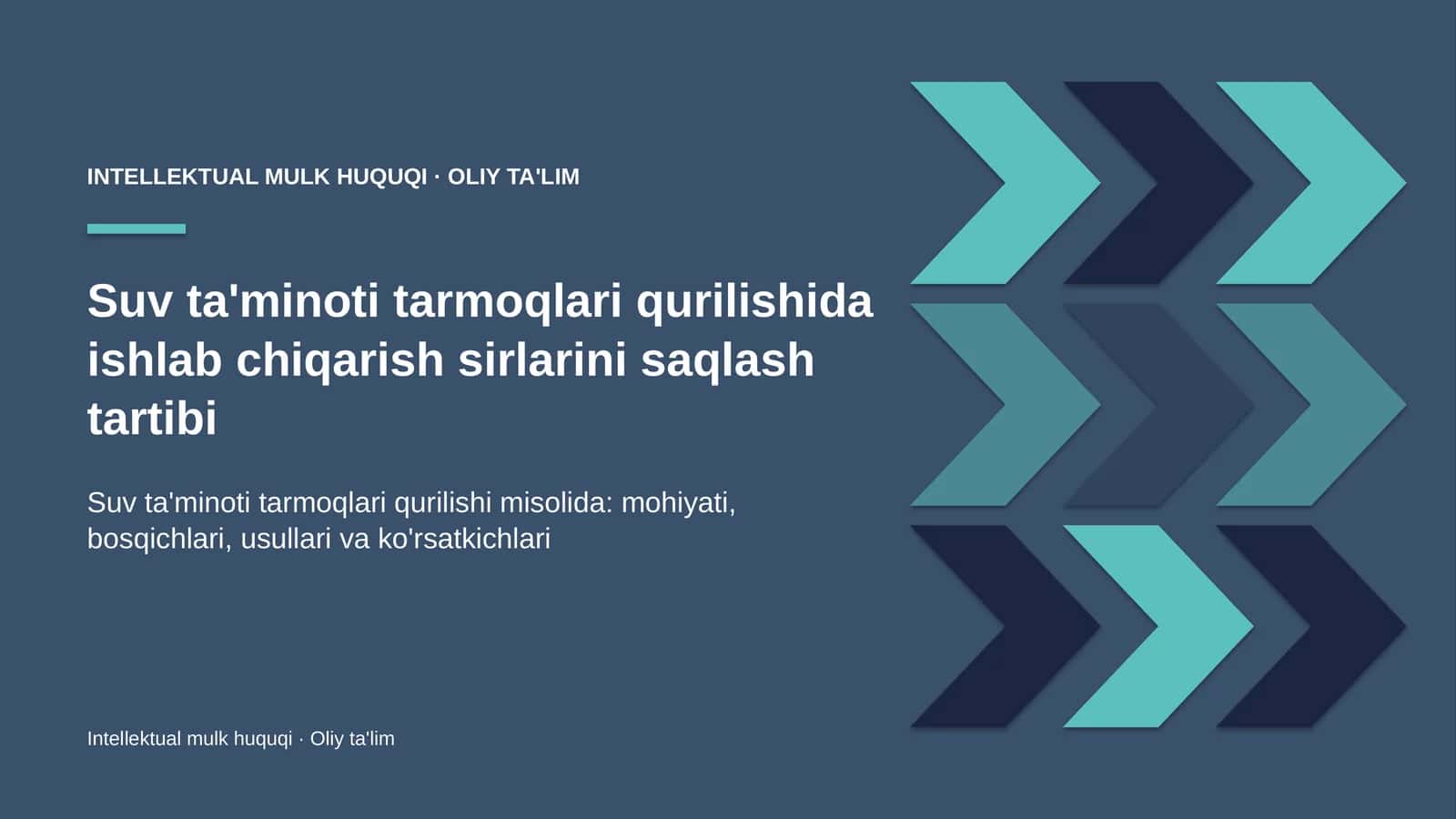 suv ta'minoti tarmoqlari qurilishida ishlab chiqarish sirlarini saqlash tartibi 3446 1