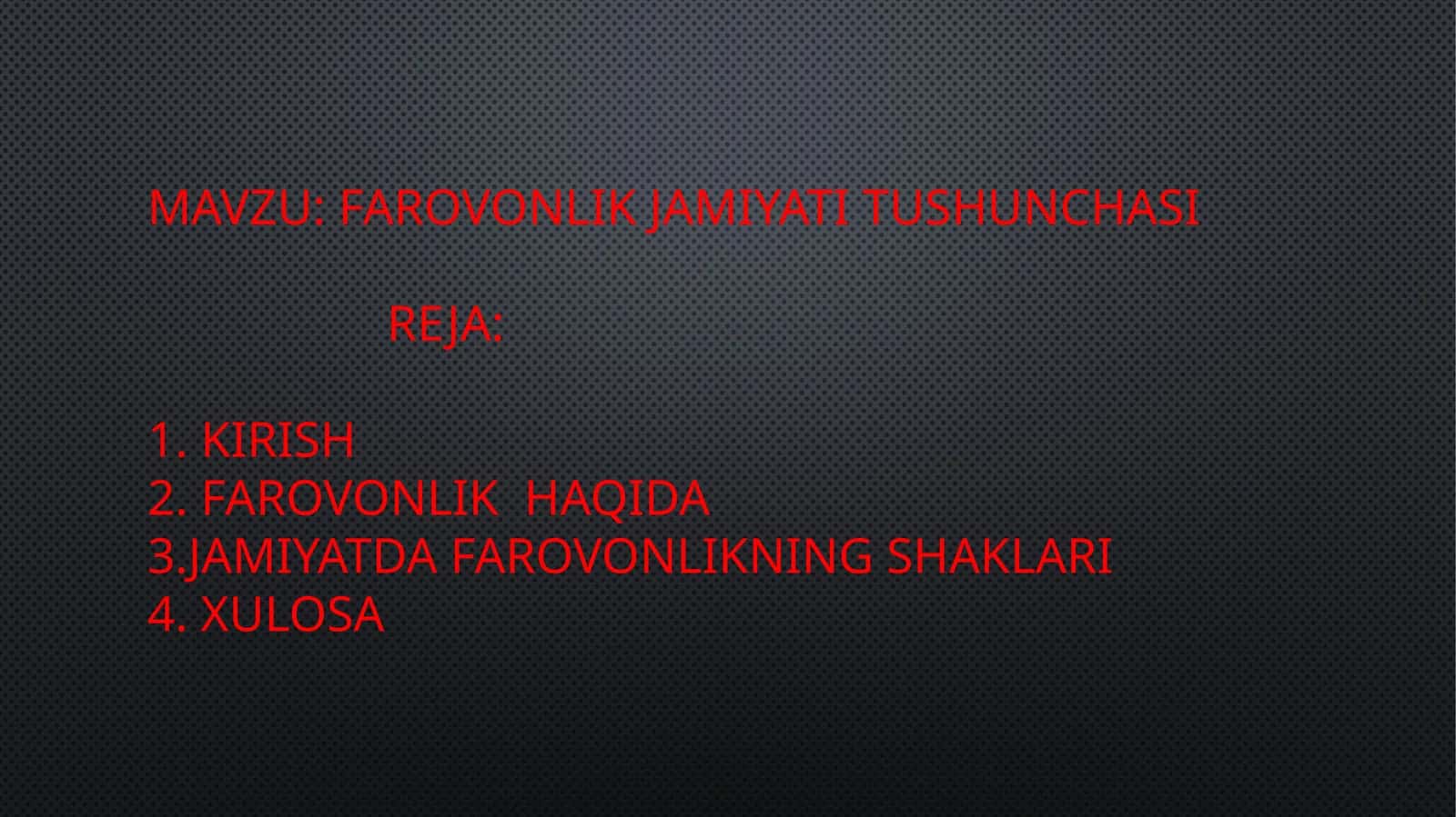 farovonlik jamiyati tushunchasi 1