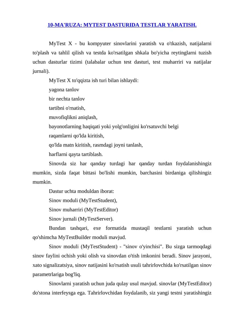 MyTest X 1