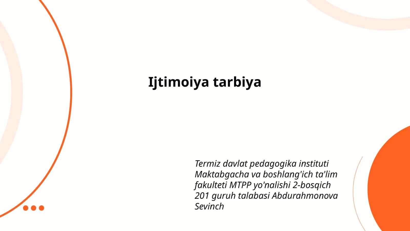 Ijtimoiya tarbiya 1